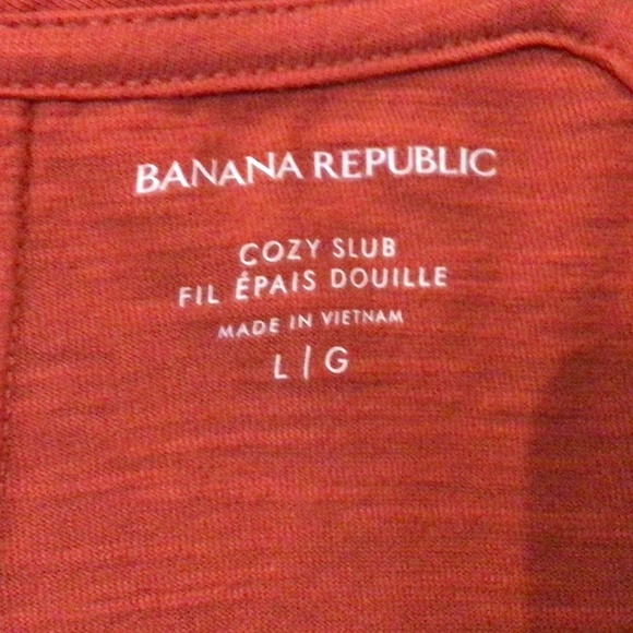NWT Banana Republic Cozy Slub Short Sleeve T Shirt, Sz L Red - Picture 2 of 9